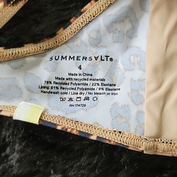 Summersalt Wanderlust Bikini Top Leopard Print Bralette Size 4 - Picture 4 of 4